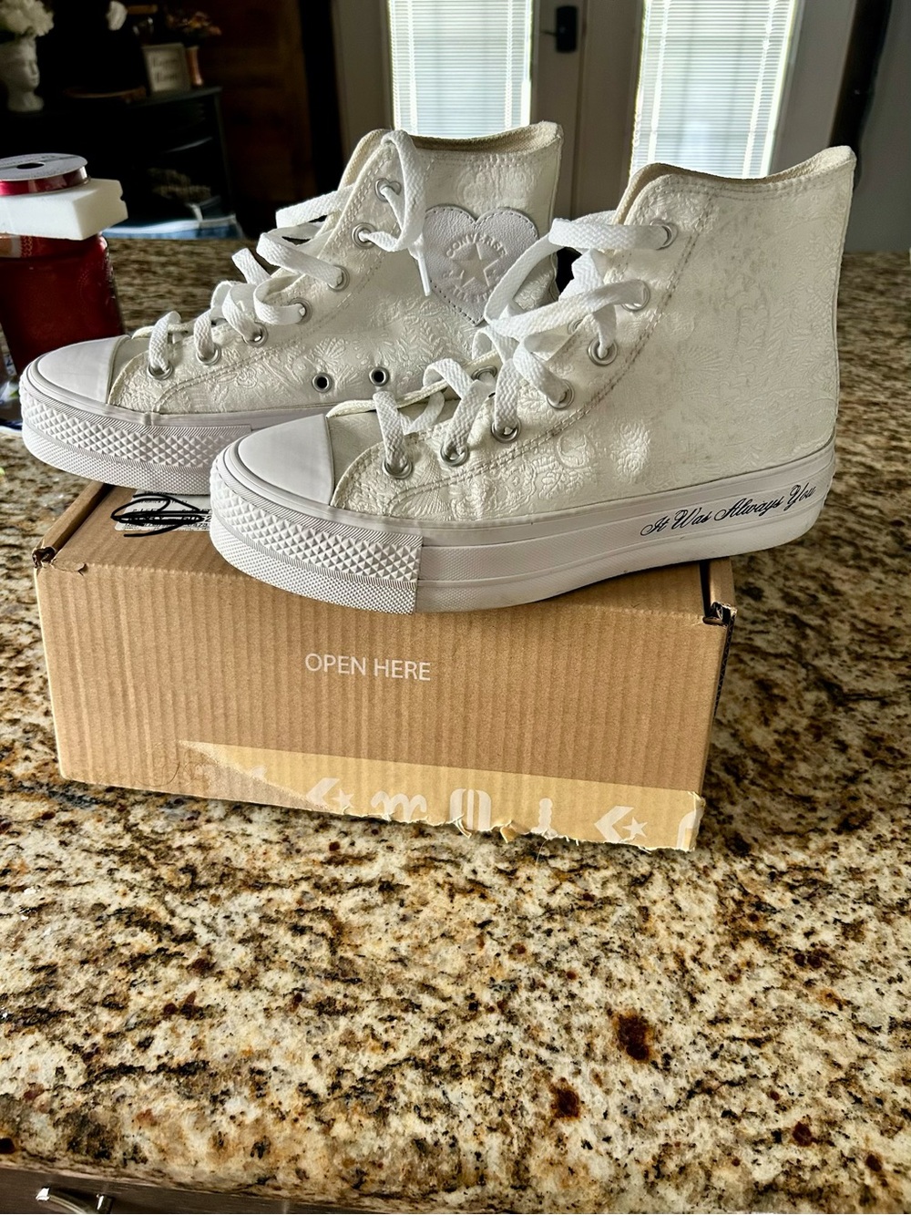 Converse Chuck Taylor All Star High Top White Floral Converse By You A02253C